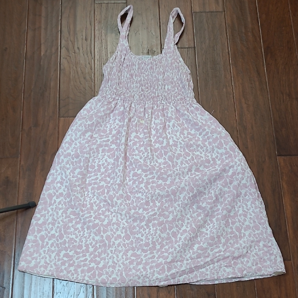 Hayden Pink & White Sleeveless Smocked Sundress size Large